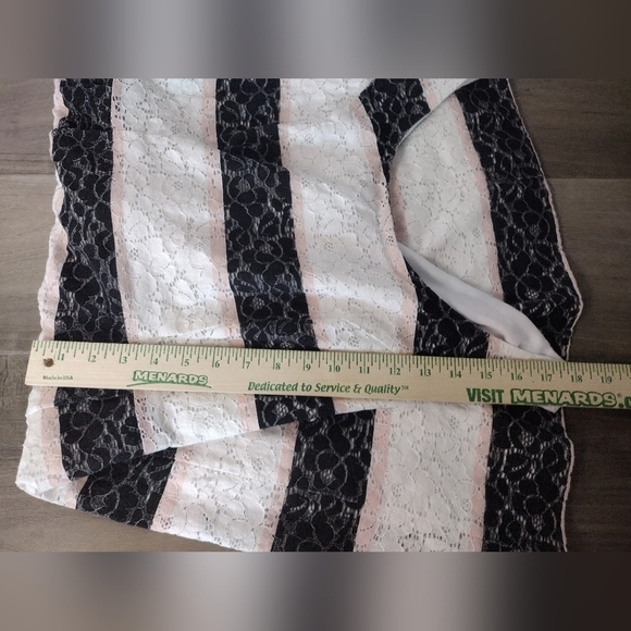 Signature Robbie Bee striped lace fit and flare dress size 14 - Picture 6 of 11